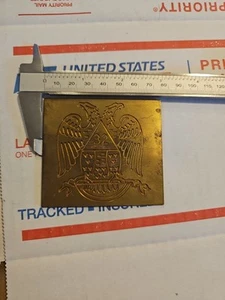 Neu Hermes Vintage Messing Gravurplatte Schottischer Ritus der Freimaurerei 32. - Bild 1 von 2