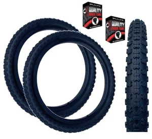 Baldys 20 x 2.125 BMX Mountain Bike BLACK Knobby Tread TYREs TUBEs - Picture 1 of 17