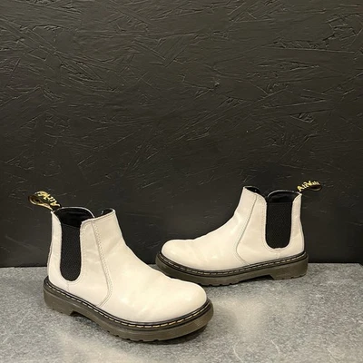 Dr. Martens Chelsea Botas Niñas 2 Blanco Sin Cordones Botín al Tobillo Foto 1 de 4