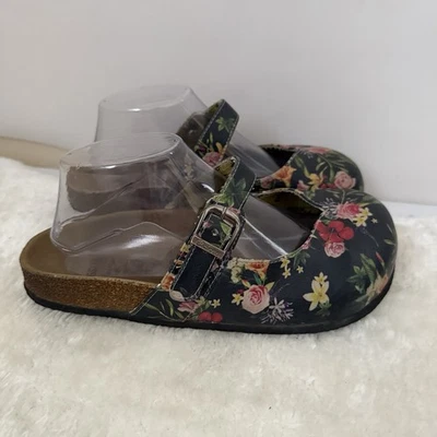 Sandalias Mules Goby Calceo Veganas Estampado Floral Bailarinas Hebilla 39 Usadas en Excelente Condición EE. UU. 8,5 Foto 1 de 4
