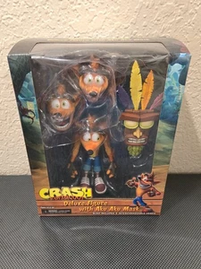 Figura de acción RARA AUTÉNTICA NECA Deluxe Crash Bandicoot con máscara Aku Aku 7" - Imagen 1 de 3