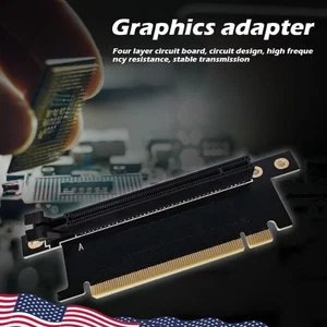 PCI-E X16 Riser Card 90 Degree PCI Express X16 Graphics Video Card GPU Adapter - Afbeelding 1 van 7