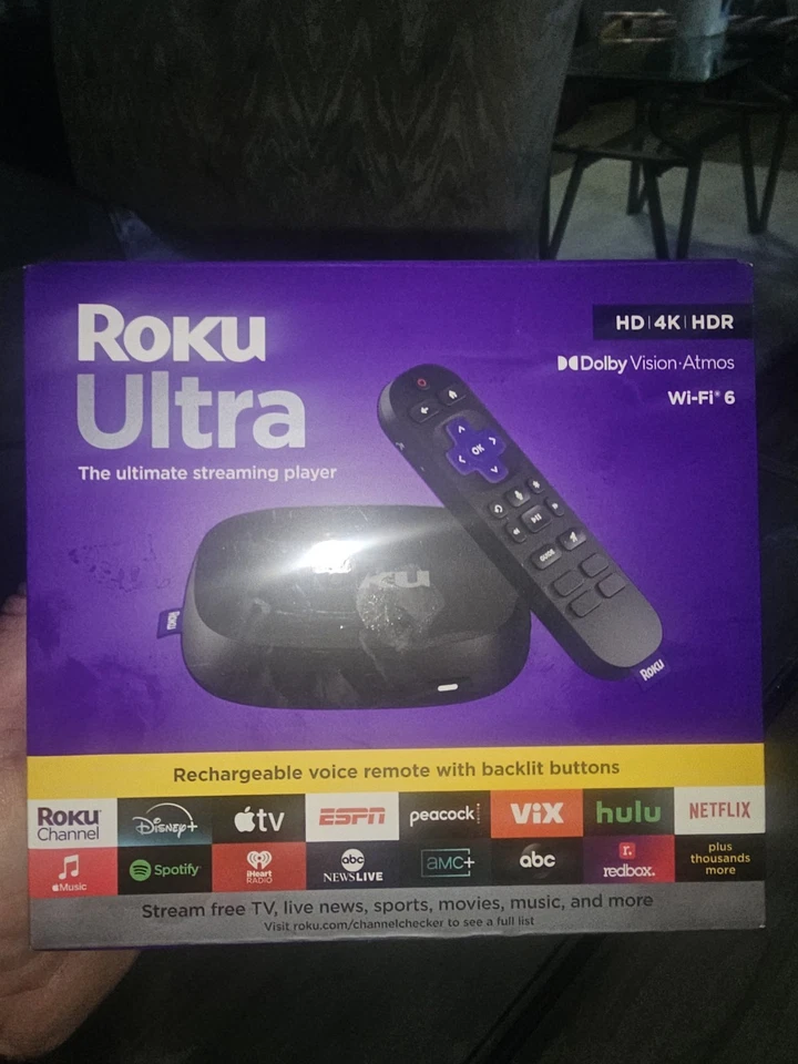 Roku - Ultra | 4K/HDR10+/Dolby Vision & Atmos Streaming Device Rechargeable B... - Image 1 of 2
