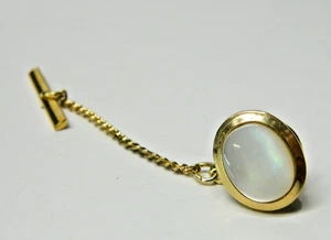 Corbata vintage tono dorado mop tac/pin - Imagen 1 de 2