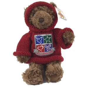 Gund Millennium Bear Brown 12" Limited Edition 2000 May Red Sweater Hooded Tag - Bild 1 von 10