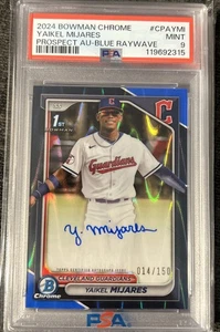 Yaikel Mijares - 2024 Bowman Chrome - 1st Bowman Blue Raywave Auto /150 PSA 9 - Bild 1 von 2