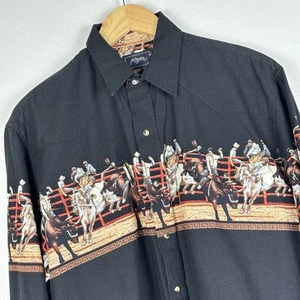 Vintage Roper Pearl Snap Shirt Long Sleeve Men's M Western Rodeo Double Sided - Picture 1 of 6