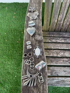 Vintage Set silberfarben Western Southwestern Concho Stammesschal Krawatte Bolo Navajo - Bild 1 von 11