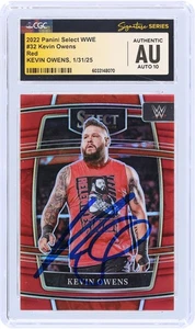 Kevin Owens WWE Signed 2022 Panini Select Red #32 #/249 CGC Fanatics 10 Card - Picture 1 of 2