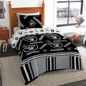 NEW NORTHWEST NFL LAS VEGAS RAIDERS TWIN COMFORTER SET 4 PCS TWIN SHEETS - Picture 1 of 1