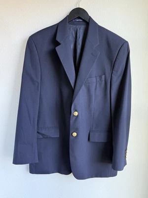 Chaps Ralph Lauren Men's 40R Navy Wool Blazer Gold Button Jacket Sport Coat - Image 1 of 4