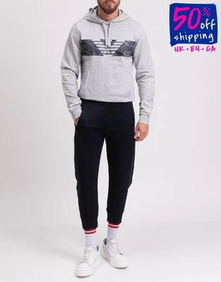 RRP€176 EMPORIO ARMANI Sweat Trousers Size XS Blue Drawstring Waist - Imagem 1 de 4