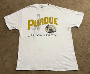 Vintage Purdue Tee Boilermakers Shirt Large 80s Single Stitch Hanes Beefy USA - Picture 1 of 7