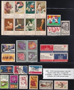 1525-1552 / C87-C88 USA 1974 Commemorative Year Set W/Airmails. Unused NH - Picture 1 of 1