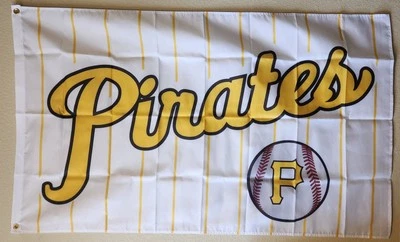 Pittsburgh Pirates Pinstripe MLB Baseball Flag 3x5 Ft W/ Grommets  - Image 1 of 3
