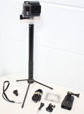 GoPro HERO+ HWHM1 Action Camera Bundle, 32gb, Go Stick, Clamp, Tripod, WORKS! - Image 1 of 4