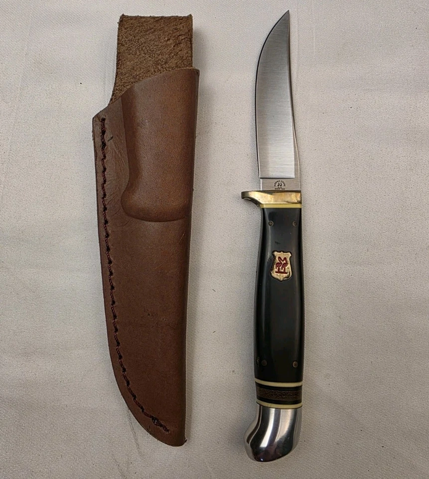 Raro cuchillo de hoja fija de acero inoxidable con funda Kissing Crane KC5083 Foto 1 de 4