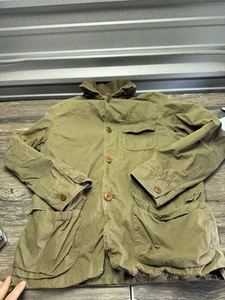 Vintage J Crew Hunting Utility Trapper Jacket Size M Green 90s Parka Oasis - Picture 1 of 11