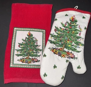 SPODE Küchen Geschirrtuch & Ofenhandschuh Weihnachten Urlaub Baumwolle - Bild 1 von 7