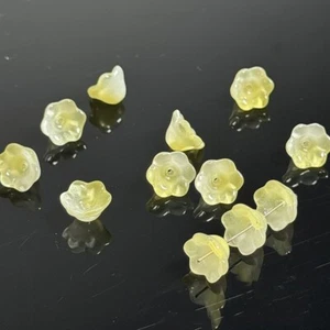100 Gradient Color Trumpet Bell Flower Cap Beads Lampwork Glass 12x7mm DIY Craft - Picture 1 of 14