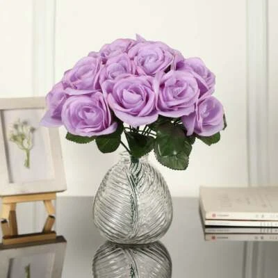 12-Inch Velvet Roses ARTIFICIAL FLOWERS Bouquet Wedding Party Events Supplies - Image 1 of 2