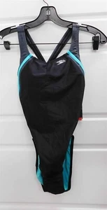 Nuevo Traje de Baño Speedo Bali Azul Negro Turquesa Una Pieza Talla 6 - Imagen 1 de 3