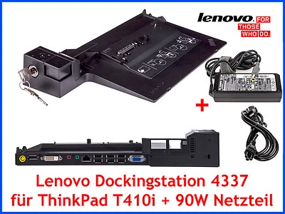 Original Lenovo Dockingstation 4337 +Schlüssel + 90W Netzteil für ThinkPad T410i - Bild 1 von 3