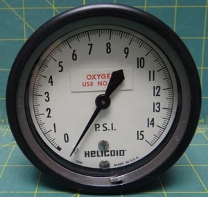 3 1/2" Helicoid Pressure Gauge 0-15 PSI PN: HD-359 NSN: 6685-00-942-8127 - Picture 1 of 6