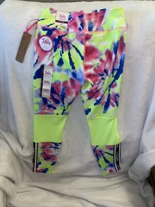 NWT Justice Ankle Tie-Dye Color Block Leggings Logo Tech Pocket Size S (7/8) - Picture 1 of 6