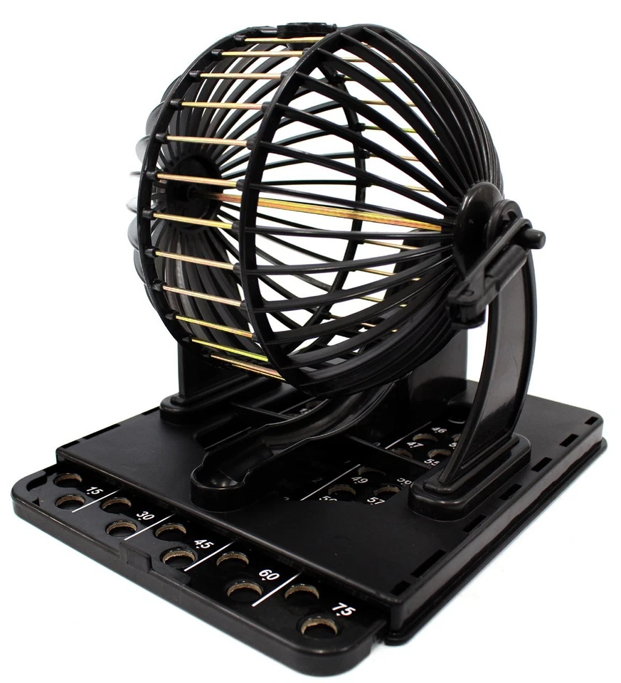 Family Classic Bingo Machine Cage Game Set Kit 75 Balls Numbered 20 Cards TG208