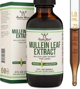 Mullein Leaf Extract Organic Lung Cleanse Drops for Lung Health Natural Herbal - Picture 1 of 6