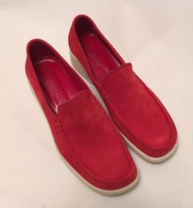Fieramosca & Co. Red Suede Loafers Women’s Size 8 MADE IN ITALY - Picture 1 of 11