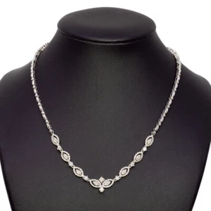 1.27ct TW Diamond Marquise Necklet in 18ct White Gold 38cm Val $6100 #63073 - Picture 1 of 10