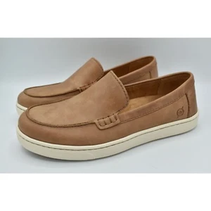 Born Mens Size 9 Axel Brown Leather Slip On Loafers Sneakers Shoes - Picture 1 of 11