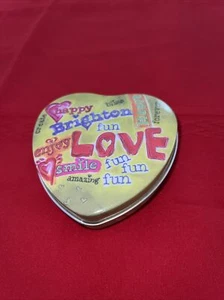 BRIGHTON Heart Shaped TIN GIFT Jewelry Keepsake BOX Empty Container LOVE FUN 3.5 - Picture 1 of 4