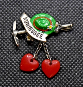 Konigssee Ski Resort Mountain Pick Hearts Ski Pin - Picture 1 of 3