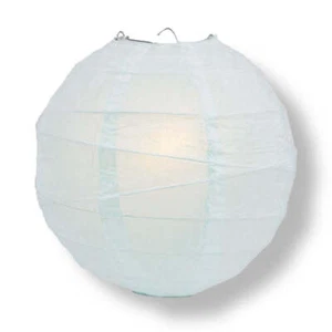 Quasimoon 12" Artic Spa blaue runde Papierlaterne, kreuz und quer gerippt, hängend... - Bild 1 von 5