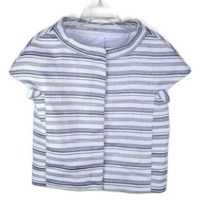 Never A Wallflower Womens Short Sleeve Jacket Size Small Black/White Stripe New - Image 1 of 4