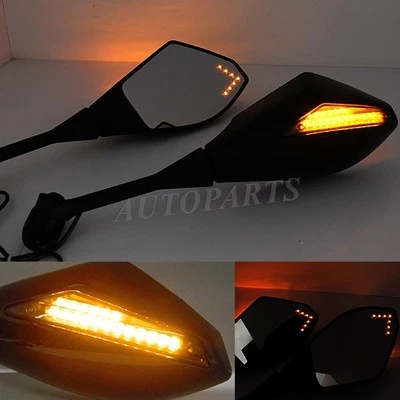 ESPEJOS RETROVISORES LED NEGROS MATE INTERMITENTES PARA HONDA CBR250R CBR500R CBR300R Foto 1 de 4