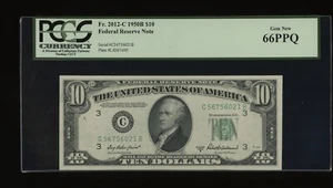 DBR 1950-B $10 Philadelphia Gem Fr. 2012-C PCGS 66 PPQ Serial C56756021B - Picture 1 of 2