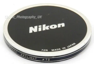 NIKON 72N Metal Screw-in Front Lens Cap + KENKO Skylight 72mm Vintage Filter - Picture 1 of 3