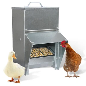 Rural365 50lb Capacity Galvanized Chicken Feeder Weatherproof Coop Dispenser - Picture 1 of 8