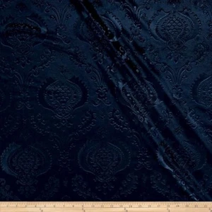 Brocade Damask Velvet Fabric, Ideal Embossed Material for Upholstery Tablecloths - Picture 1 of 36