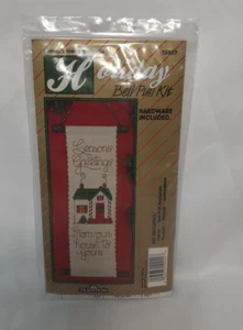Christmas Bell Pull Counted Cross Stitch Kit, "Seasons Greetings" House, T8807 - Picture 1 of 4