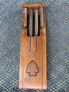 Vintage EKCO Flint 3 coltelli acciaio inox legno vanadio scatola set 1 BeSteel 1940 - 1950 - Foto 1 di 18