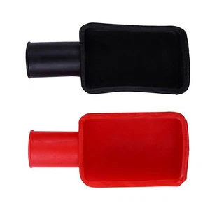 Flexible PVC Autobatterie Klemmenabdeckungen Rot Schwarz Positiv Negativ Schutz - Picture 1 of 7