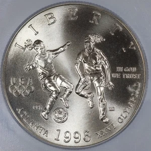1996-S Olympic Soccer Commemorative Half Dollar - ICG MS70 - Picture 1 of 4