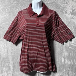 Nike Tiger Woods Golf Polo Shirt XL Maroon Striped Short Sleeve 100% Cotton - Picture 1 of 12