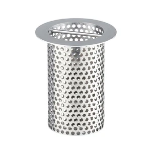 Commercial Floor Drain Strainer, 4 1/2" Lip Diameter x 6" Tall 316 Perforated... - Picture 1 of 7