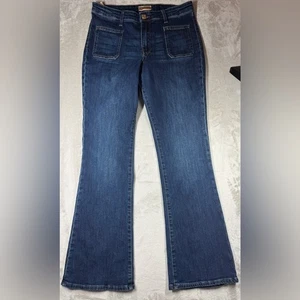 Kut from the Kloth Ana High Rise Flare Denim Dark Blue Jeana Size 12 - Picture 1 of 16